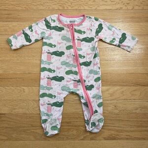 MUD PIE Bamboo Golf Zip Up Footie Pajamas